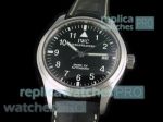 Copy IWC Pilots Mark XV Black Dial With Leather Strap Watch